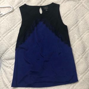 Small black and blue top